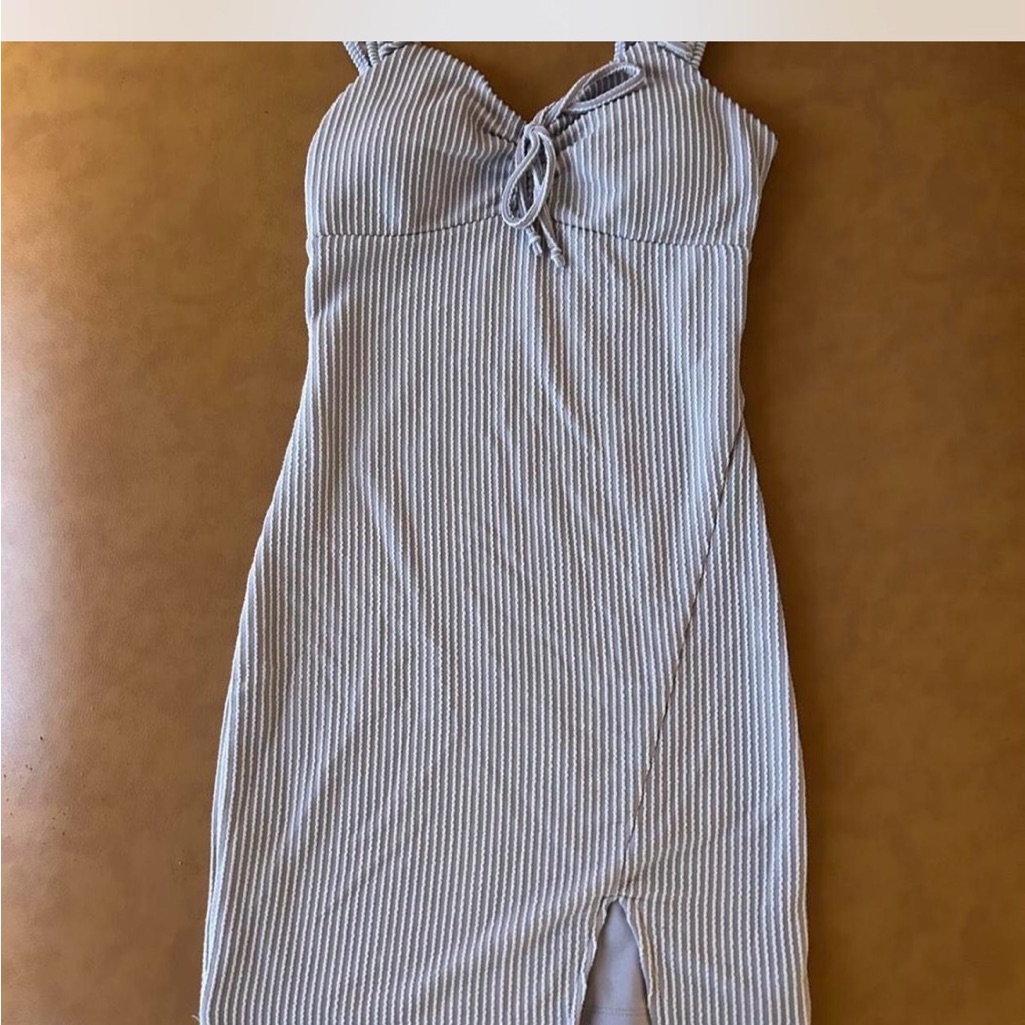 No Boundaries Purple Striped Midi Dress